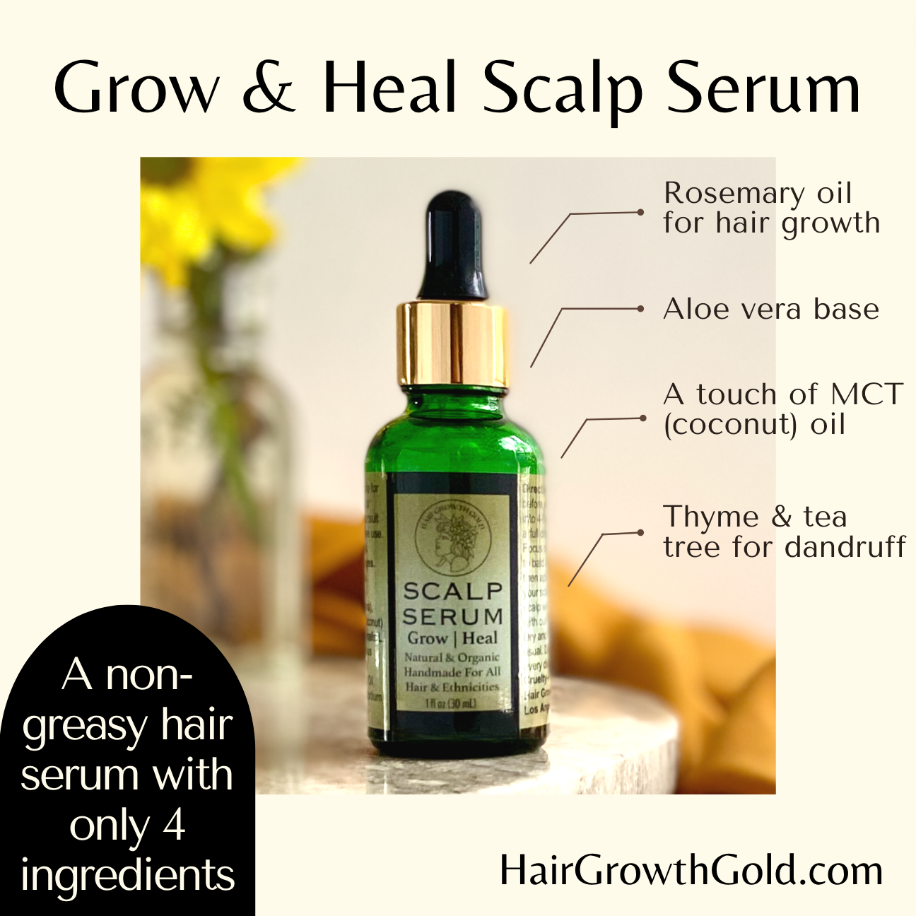 Non-Oily Hair Thickening Serum with Rosemary
