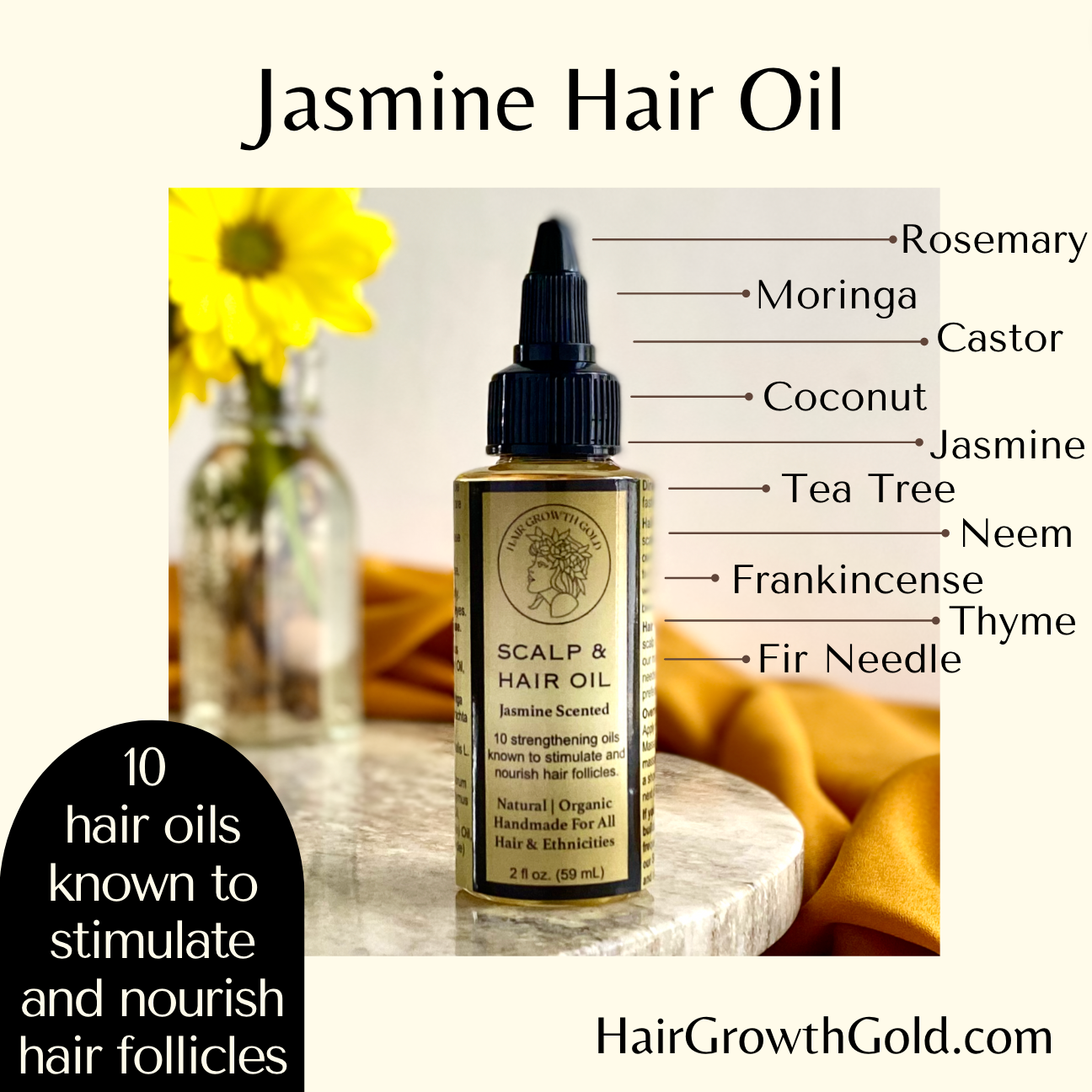 Jasmine Hair Thickening Oil with Rosemary
